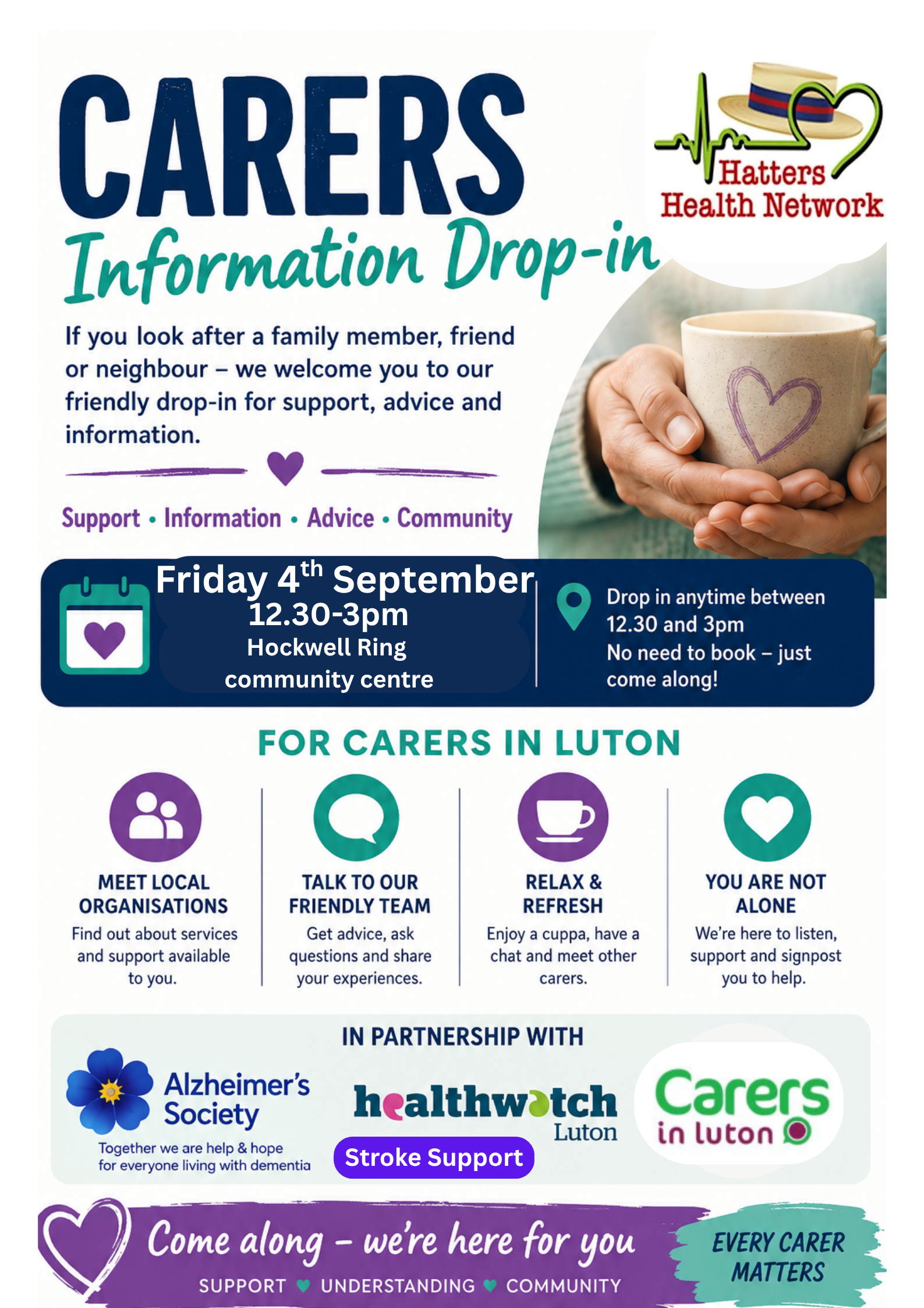 Hatters Carers Support Information Drop-in Session