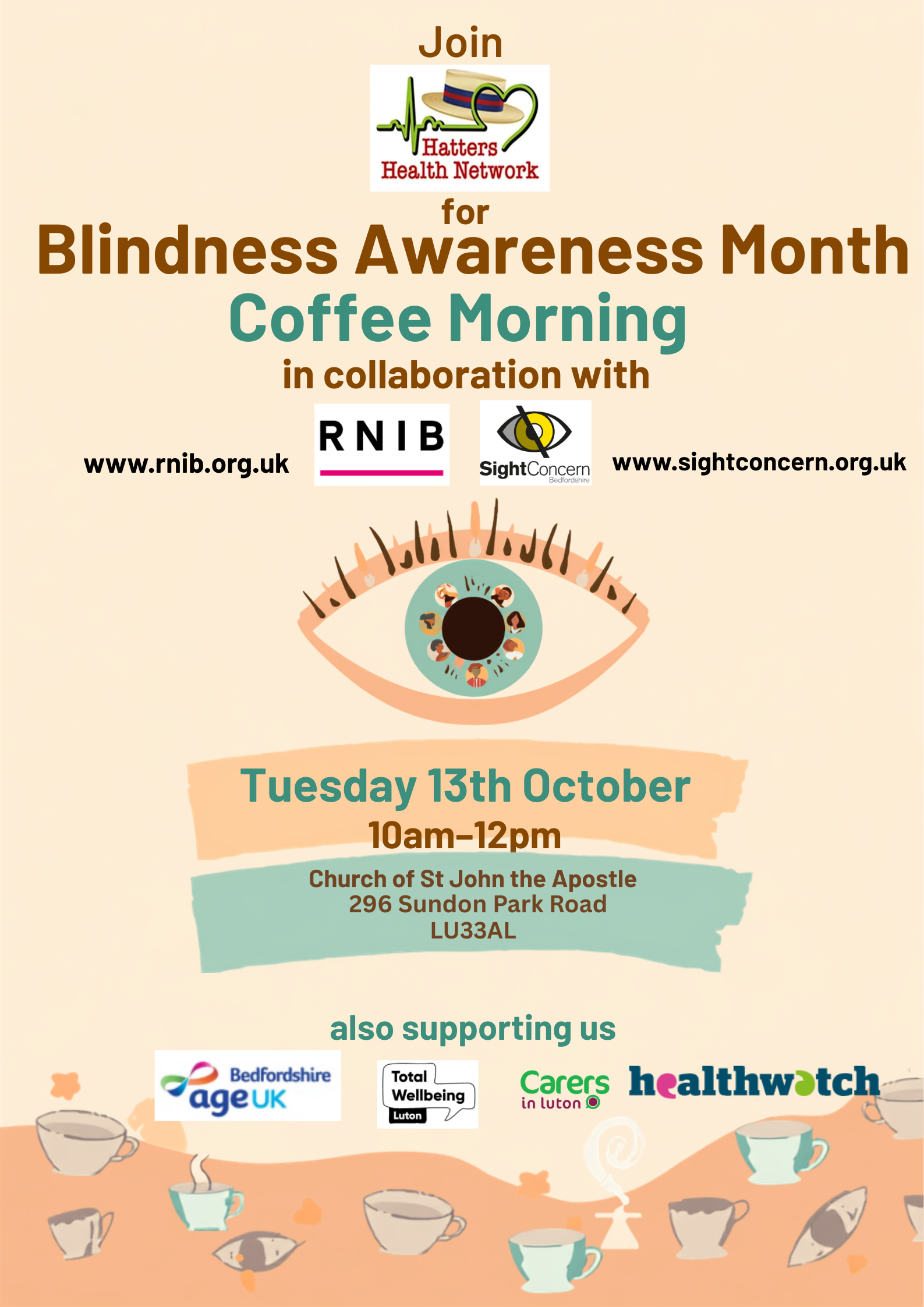 Hatters Blindness Awareness Month Coffee Morning
